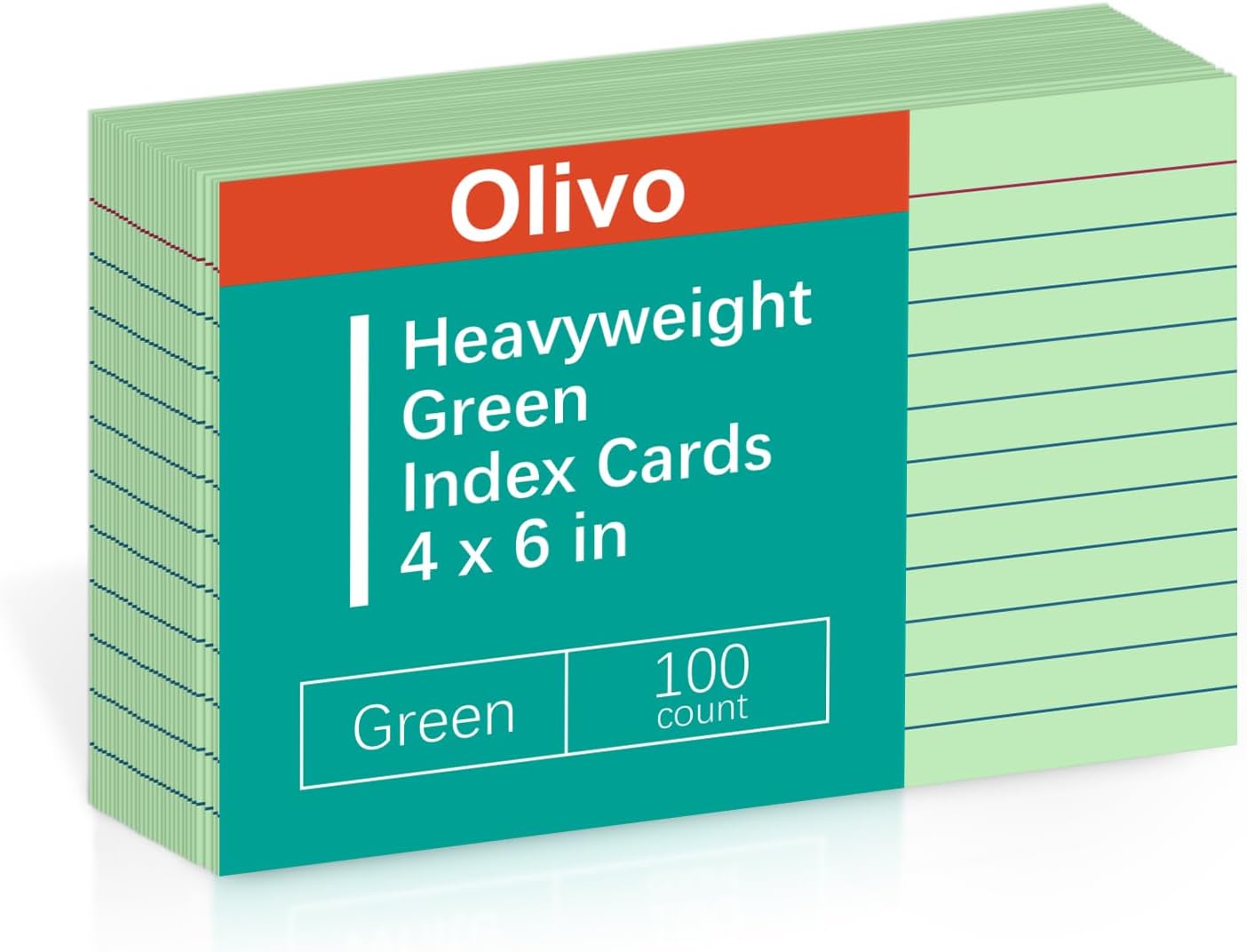 Index Cards 4x6 Lined Ruled Flash Note Cards 4" x 6", White, 100 Count, 220 GSM Heavy Weight