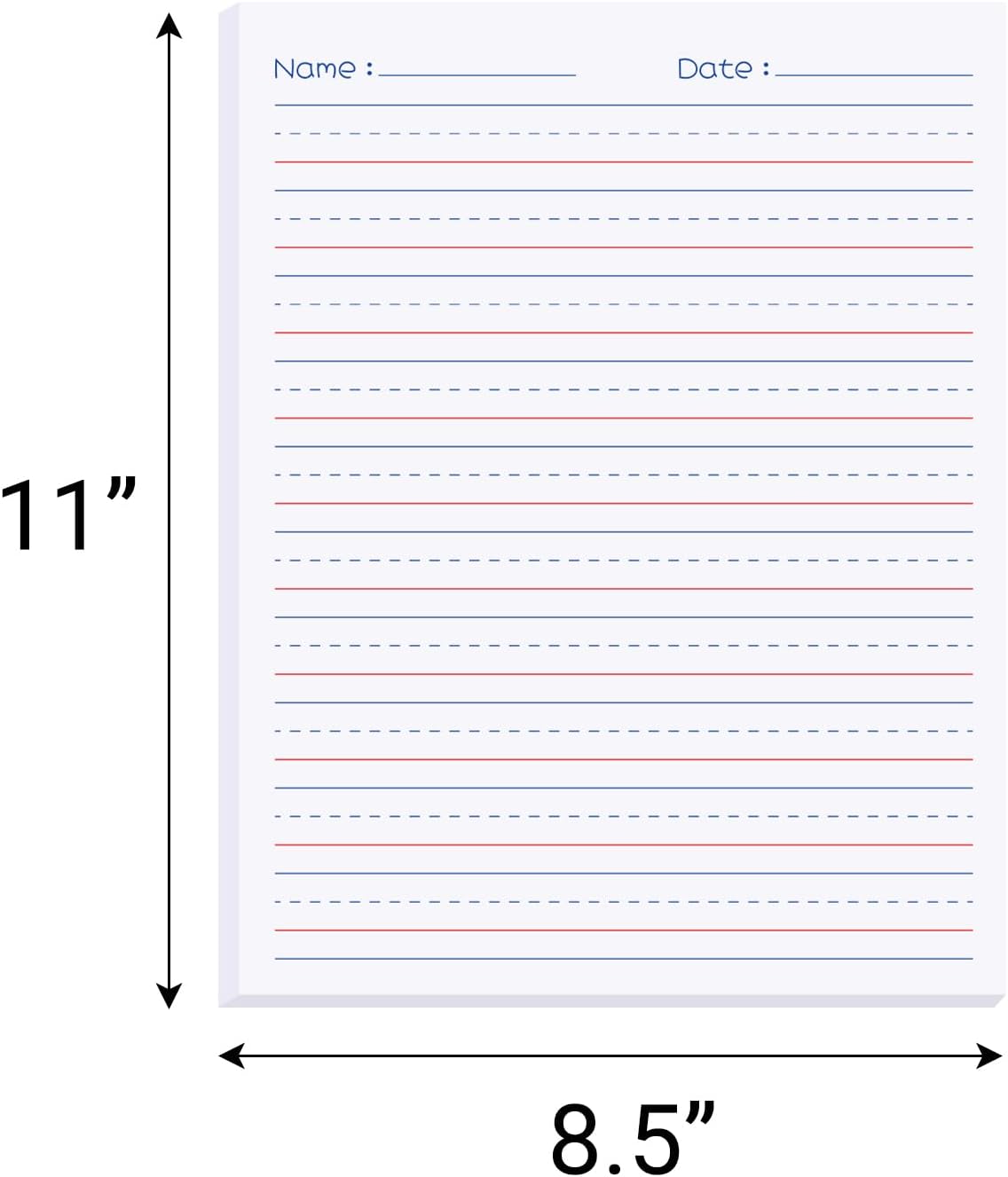 zmybcpack 2 Pack Write Beginner Paper for Kids, 8.5"x11" Story Writing Paper for Kids to Write Story, Primary Composition Notepad(100 Sheets Each, Double-Sided Printing)