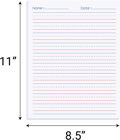 zmybcpack 2 Pack Write Beginner Paper for Kids, 8.5"x11" Story Writing Paper for Kids to Write Story, Primary Composition Notepad(100 Sheets Each, Double-Sided Printing)