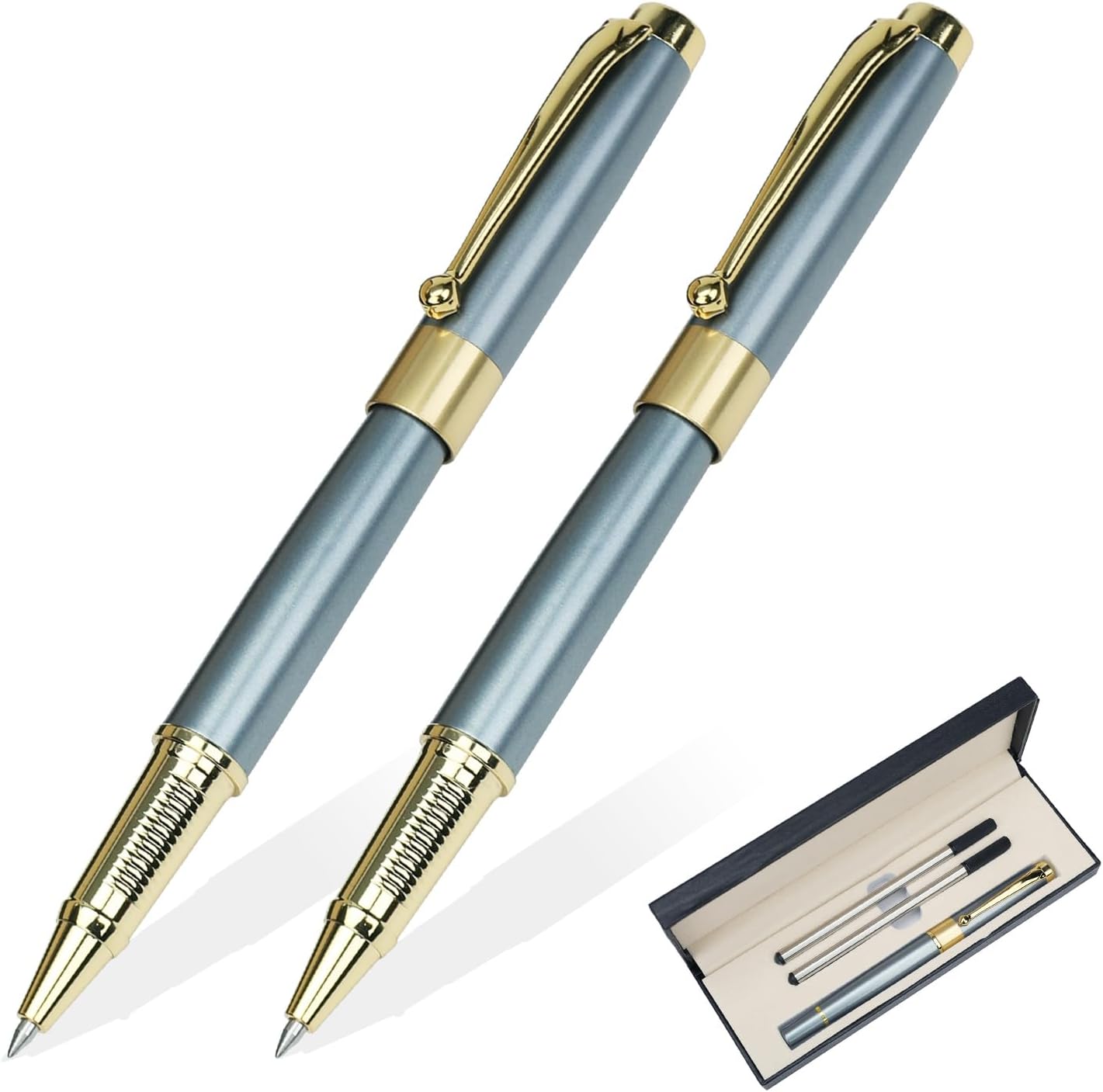 YIVONKA Ballpoint Pen Black Refill,Luxury Ballpoint Line width 0.5mm,Best Ball Pen Gift Set for Men & Women Professional Executive,Office,Nice BallPens Classy Gift Box (Black)