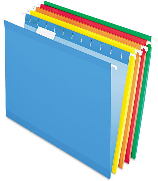 Pendaflex Reinforced Hanging File Folders, Letter Size, Bright Green, 1/5 Cut, 25/BX (4152 1/5 BGR)