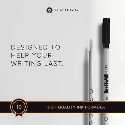 Cross Ballpoint Pen Refill - Black - Medium - 2-Pack - Refill for Consistent Ink Flow - Quick-Drying &