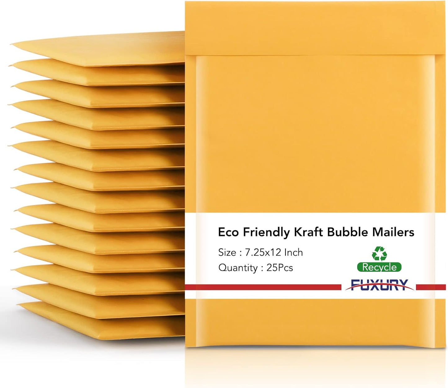 Fuxury Kraft Bubble Mailer 4x8” 50Pack Padded Envelopes Usable Size 4x7" Strong Adhesion Thick Bubble Envelopes Waterproof Cushioned Bubble Mailers Packaging for Small Business #000 Yellow
