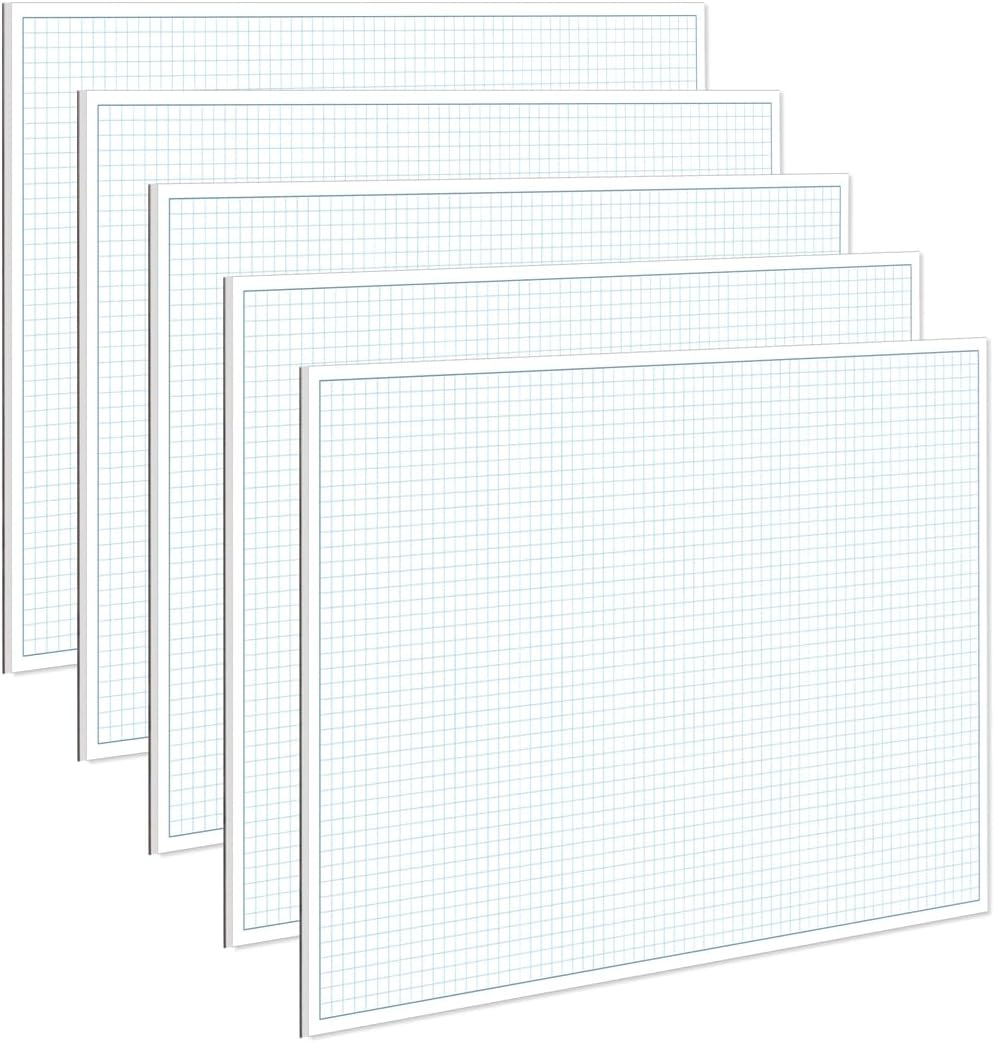 Engineering Graph Paper Pads, 11x17 Quadrille 25 Sheets/50 Pages Grid Paper for Drafting, Engineering, Blueprint Drawing, 4x4 Blue Quad Rule, 100gsm White Paper