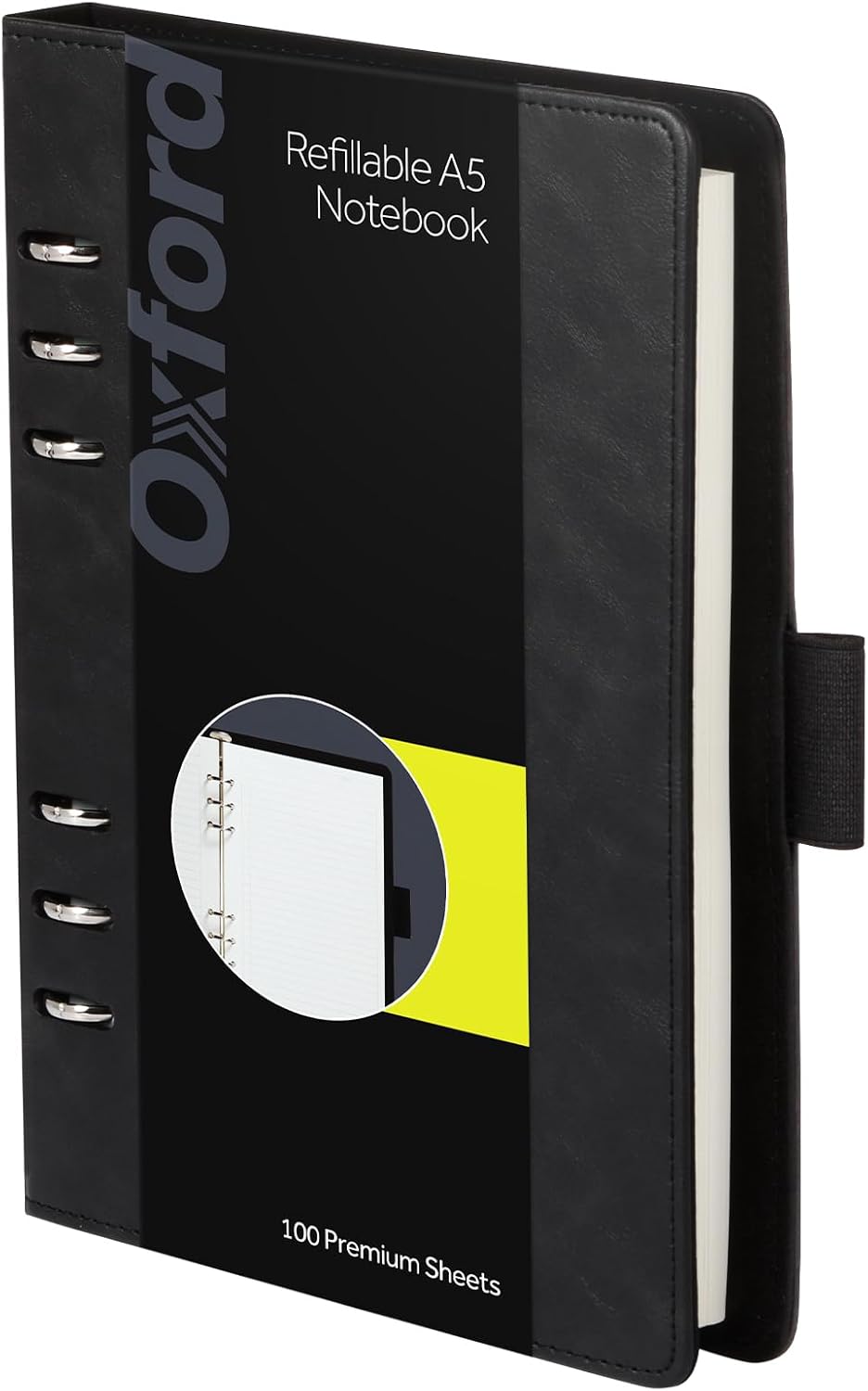 Oxford 6-Ring Professional Notebook, 7 x 9 Inch, Refillable Notebook, Writing Journal, Ivory Paper, 100 Sheets, Blush Pink Faux Leather Cover (90005)
