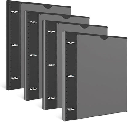 INFUN Telescoping 3 Ring Binder - 4PCS, Portable Plastic 3 Ring Binder with Telescoping Spine, Binders with Foldable Front Cover Holds 8.5"x11" Paper for School, Office, Homes