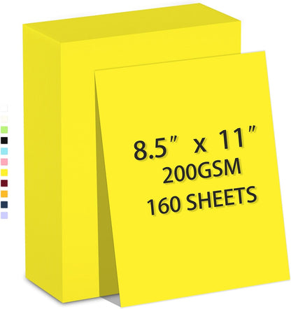 160 Sheets White Cardstock 8.5 x 11 Heavyweight Weight 200gsm Card Stock Paper for Printing, Crafts, Invitations | Smooth Printer Cardstock Paper | Bulk Construction Paper DIY & Professional Use