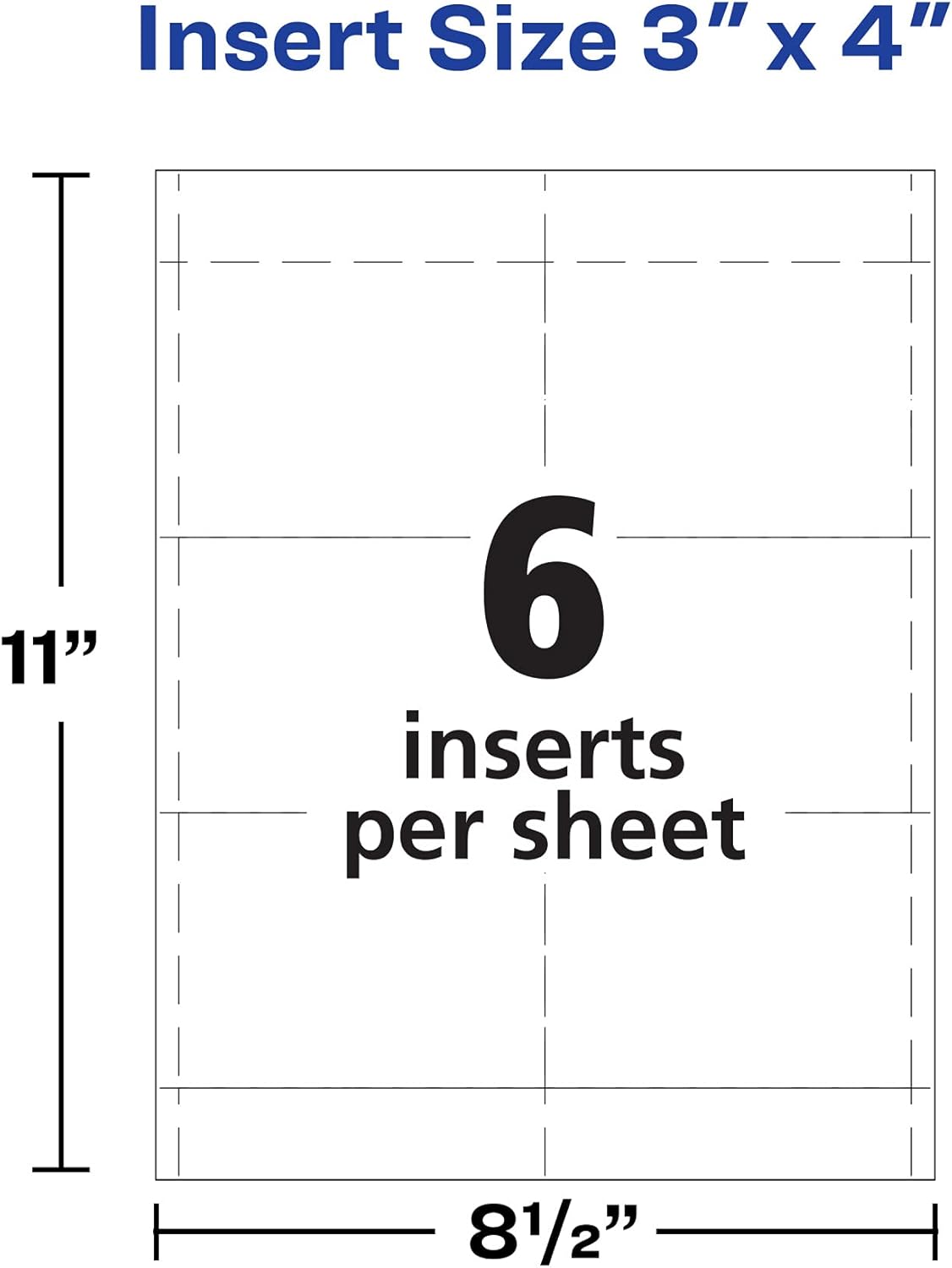 Avery Customizable Name Badge Inserts for Name Tag Holders, 3" x 4", White, Laser/Inkjet Printable, 300 Total (5392)