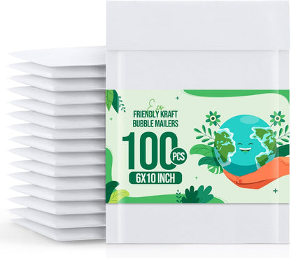 Fuxury Kraft Bubble Mailer 4x8” 50Pack Padded Envelopes Usable Size 4x7" Strong Adhesion Thick Bubble Envelopes Waterproof Cushioned Bubble Mailers Packaging for Small Business #000 Yellow