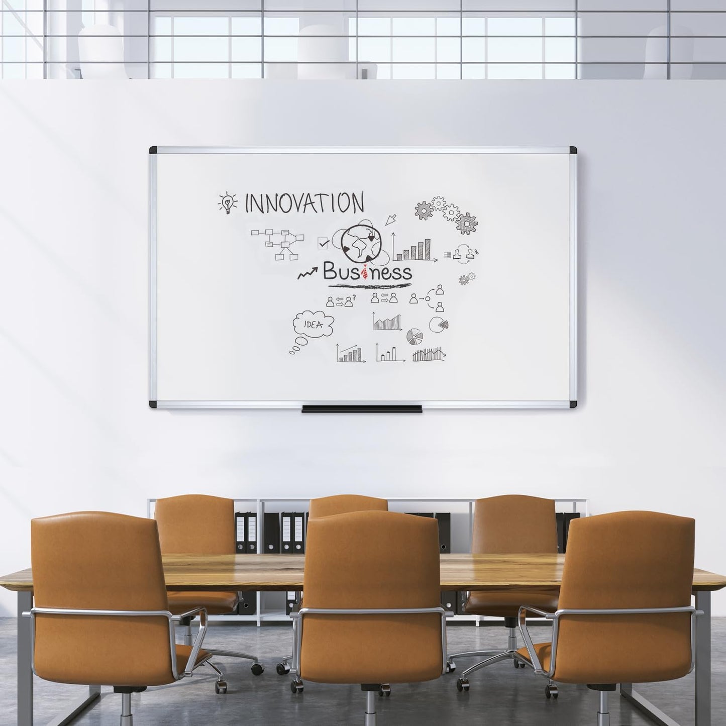 VIZ-PRO Magnetic Whiteboard/Dry Erase Board, 36 X 24 Inches, Includes 1 Eraser & 2 Markers & 4 Magnets