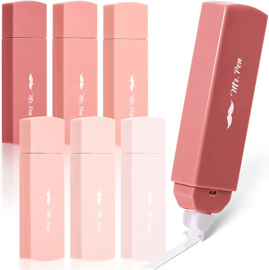 Mr. Pen- Aesthetic Correction Tape, 0.2" x 197", 12 pcs, Pastel Colors, Cute Correction Tape