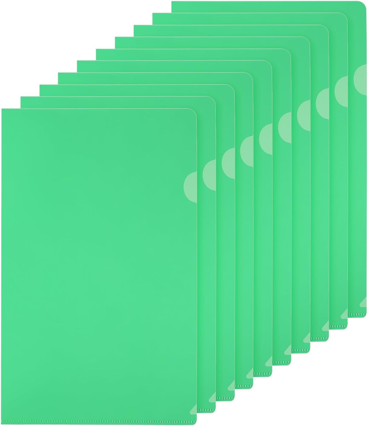 PATIKIL L Type Folders 50 Pack A4 Plastic File Project Pockets Clear Paper Document Jacket Sleeves for Office, Orange
