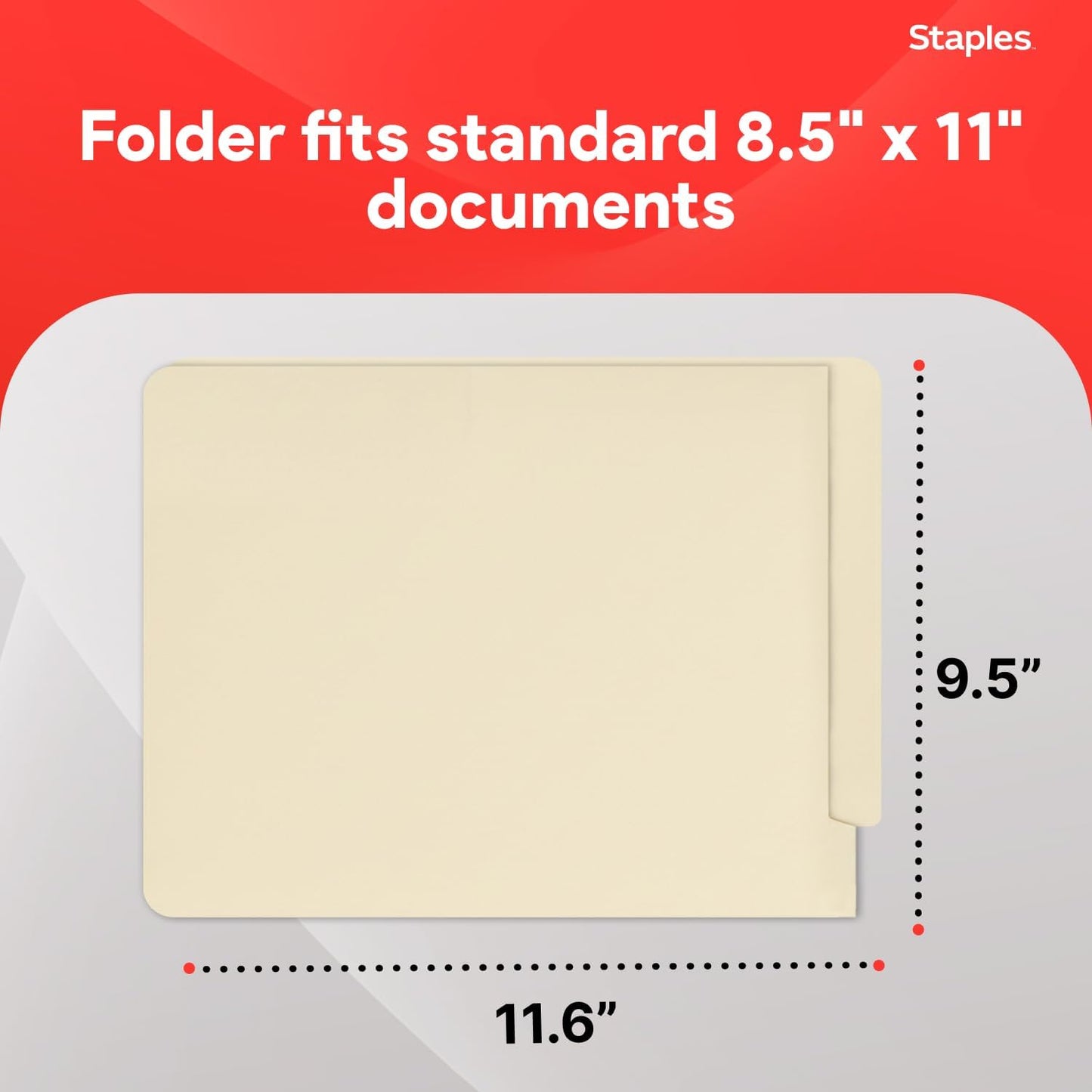 Staples Reinforced File Folder with Fasteners, Letter Size, Manila, Durable Paper Stock, 50/Pack