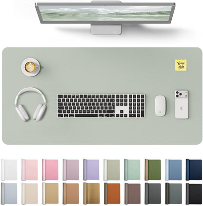 YSAGi Leather Desk Pad Protector, Office Desk Mat, Large Mouse Pad, Non-Slip PU Leather Desk Blotter, Waterproof Laptop Desk Writing Pad for Office and Home (23.6" x 13.8", Eggshell) - Colors B