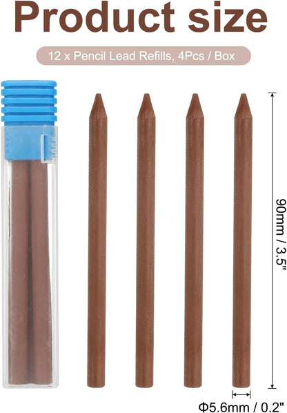 PATIKIL 12Pcs 5.6mm 2B Carpenter Pencil Lead Refills, Solid Dry Pencil Refills Break Resistant Lead Refill for Mechanical Carpenter Pencil Construction Pencils Art Drafting, Blue