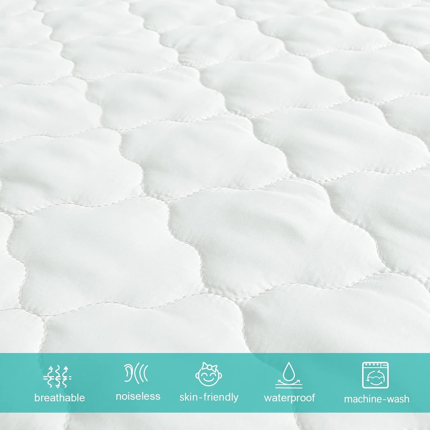 Pack and Play Sheets and Waterproof Pack n Play Mattress Protector Pad Cover 4 Pack Set, Ultra Soft Pack n Play Mattresses Sheets Compatible with Graco Pack n Play, Grey&Navy