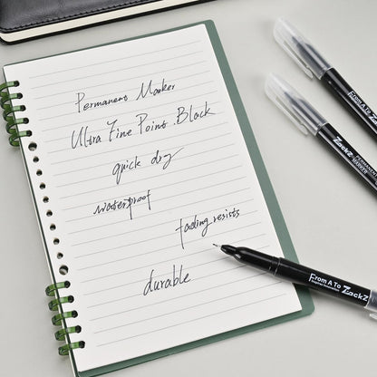 Ultra Fine Point Permanent Black Marker, 18 pack Permanent Markers, Permanent Markers Ultra Fine Tip 0.4 mm Tip, Waterproof & Fade-Proof Ink, Quick Drying, Writing on Paper, Plastic, Metal, Glas