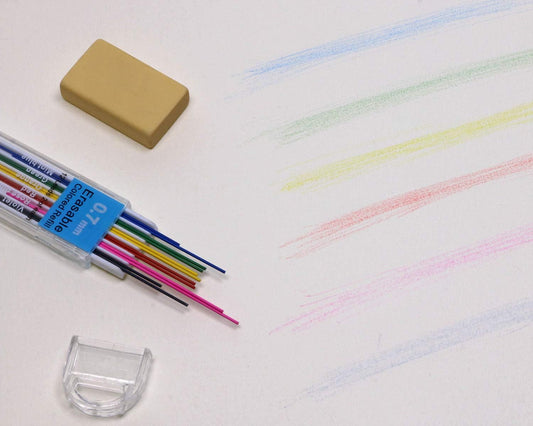 Tupalizy Erasable Colored Leads for Drawing Sketching Writing Taking Notes Adult Coloring Mechanical Pencil Refill for Teachers Students Artists Home School Office Art Project (0.7mm,6 Colors,24PCS)