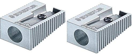 Staedtler Single Hole Quality Aluminium Pencil Sharpener X 2