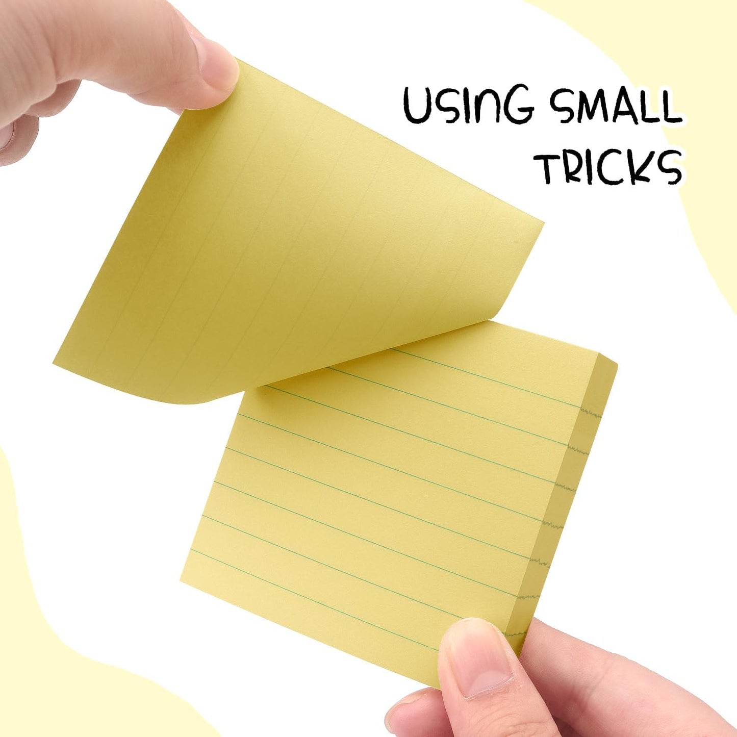 Lined Sticky Notes 3x3 Sticky Notes with Lines Self-Stick Notes Bright Color 4 Pads 90 Sheets/Pad (Pastel)
