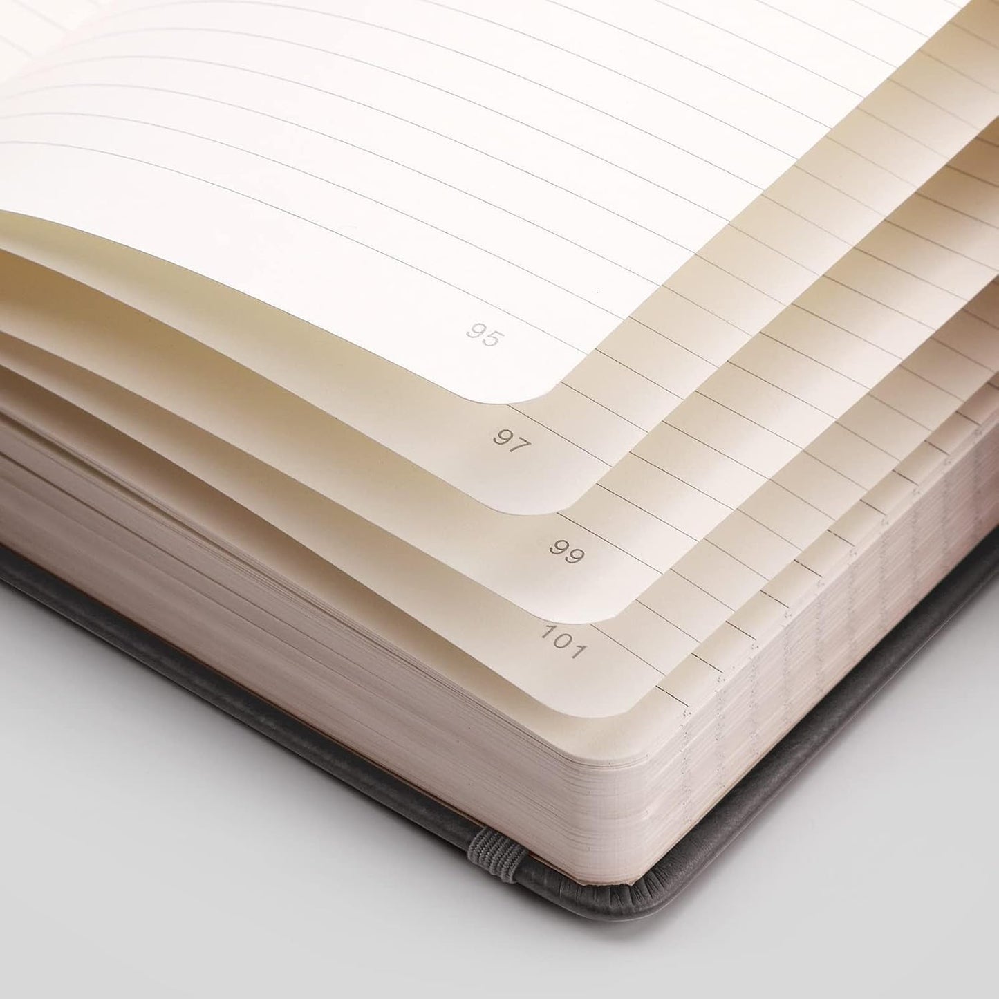 EMSHOI Graph Paper Notebook - 256 Pages A5 Graph Notebook/Journal, Hard Cover, 120gsm Thick Paper, Smooth PU Leather, Inner Pocket, 5.75'' × 8.38''-Black