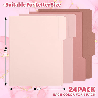 Whaline 24 Pack Dusty Blue File Folders Letter Size Gradient Blue File Pockets with 1/3 Cut Tab 8.9 x 11.6 Inch 4 Colors Documents Folders for Home Office Classroom Supplies