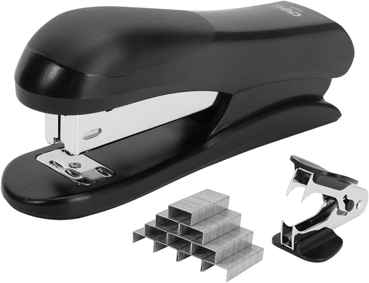 Deli Stapler, Desktop Staplers with 640 Staples, Office Stapler, 25 Sheet Capacity, White