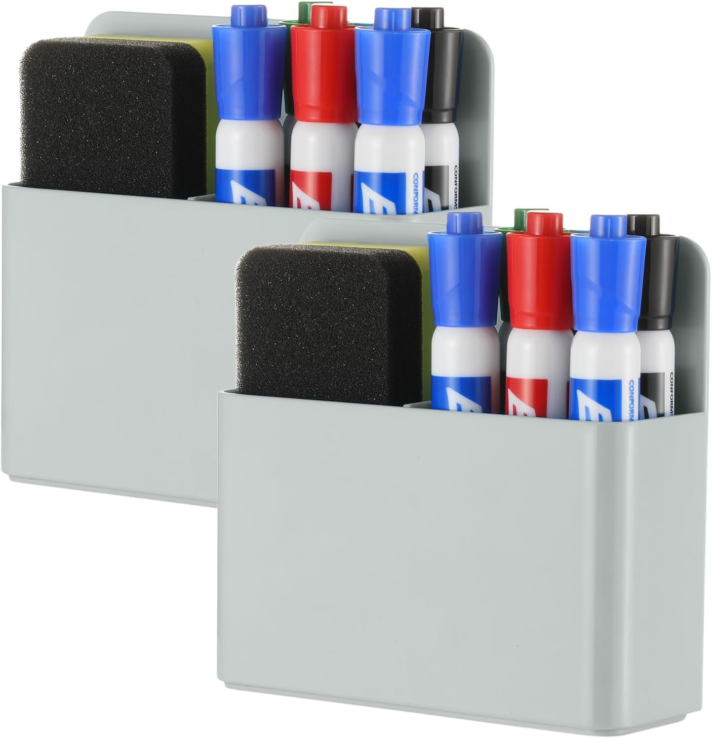 Camelmother 2Magnetic Marker Holder For Whiteboard Dry Erase Marker Holder For Office Refrigerator Fridge Classroom Must (black)