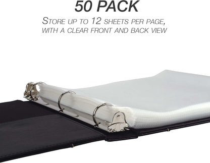 Samsill 50 Pack Sheet Protectors, 8.5x11 Inch Page Protectors for 3 Ring Binder, Standard Weight, Clear Protector, Letter Size, Top Loading, Acid Free
