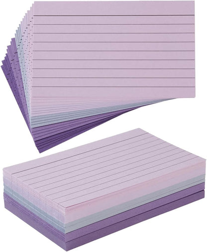 100 Sheets 3x5 Colored Ruled Note Cards Index Cards, 250 GSM Heavy Flashcards, 5 Brown