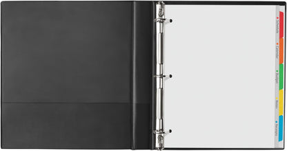 Avery Clear Easy View Durable Plastic Dividers for 3 Ring Binders, 5-Tab Set, Bright Multicolor, 1 Set (16740)