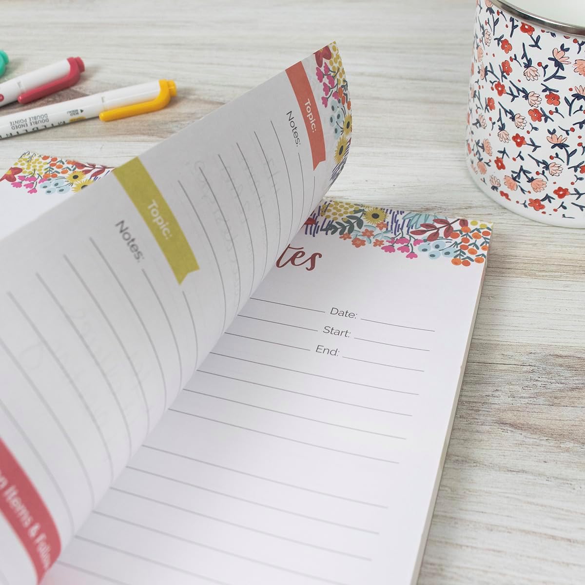 bloom daily planners Horizontal Weekly Tear-Off To Do List Planning Pad - Undated Notepad Organizer & Healthy Habit Tracker - 8.5” x 11” - Floral