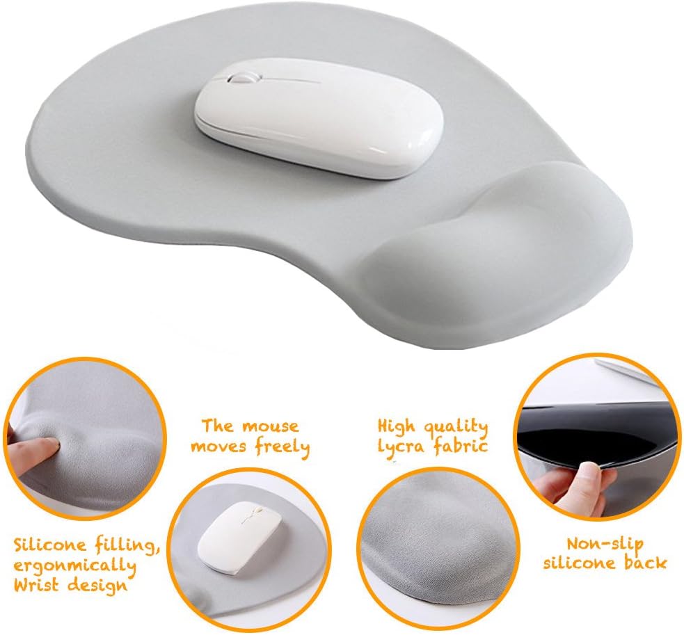 Office Mousepad with Gel Wrist Support - Ergonomic Gaming Desktop Mouse Pad Wrist Rest - Design Gamepad Mat Rubber Base for Laptop Computer -Silicone Non-Slip Special-Textured Surface (01Pink)