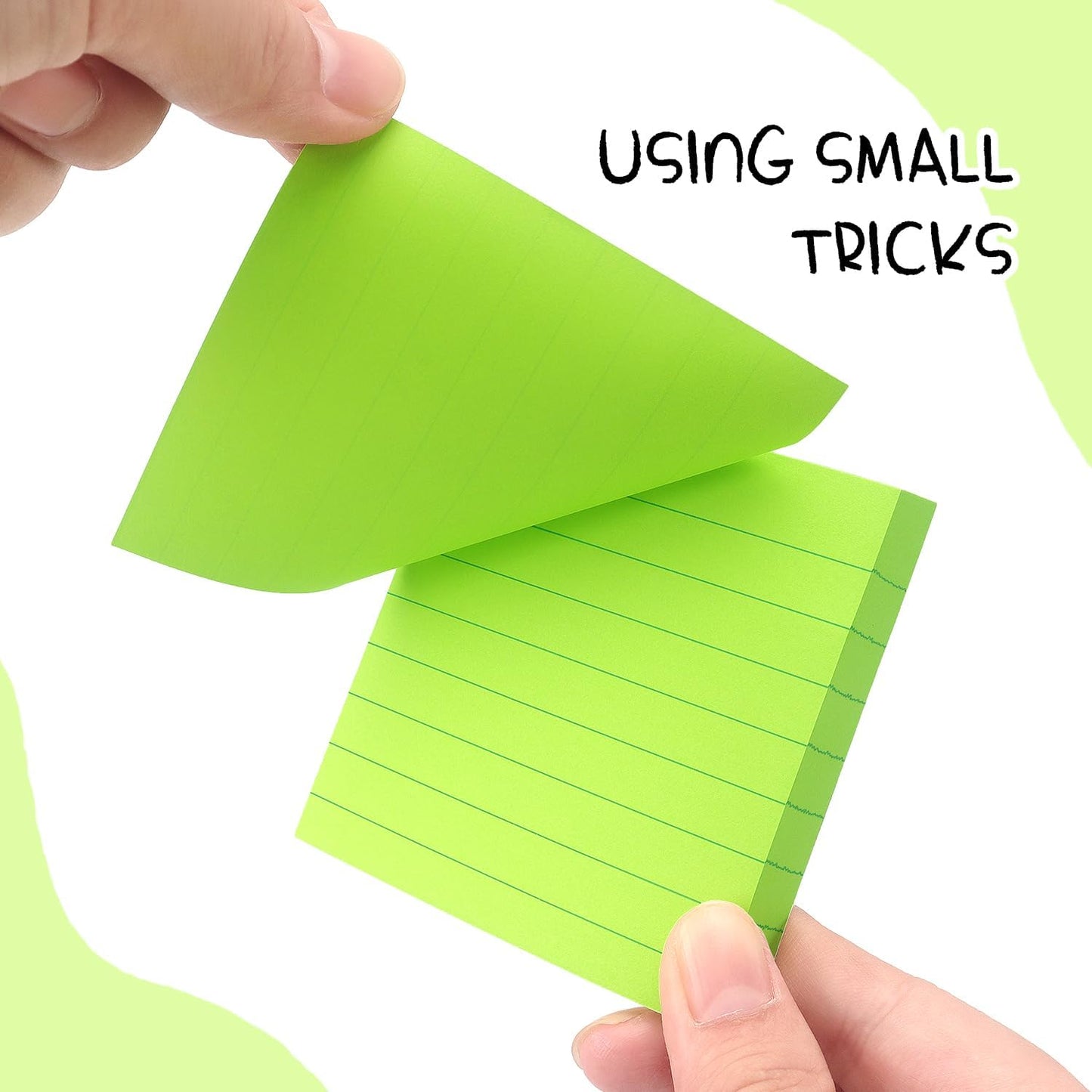 Lined Sticky Notes 3x3 Sticky Notes with Lines Self-Stick Notes Bright Color 4 Pads 90 Sheets/Pad (Pastel)