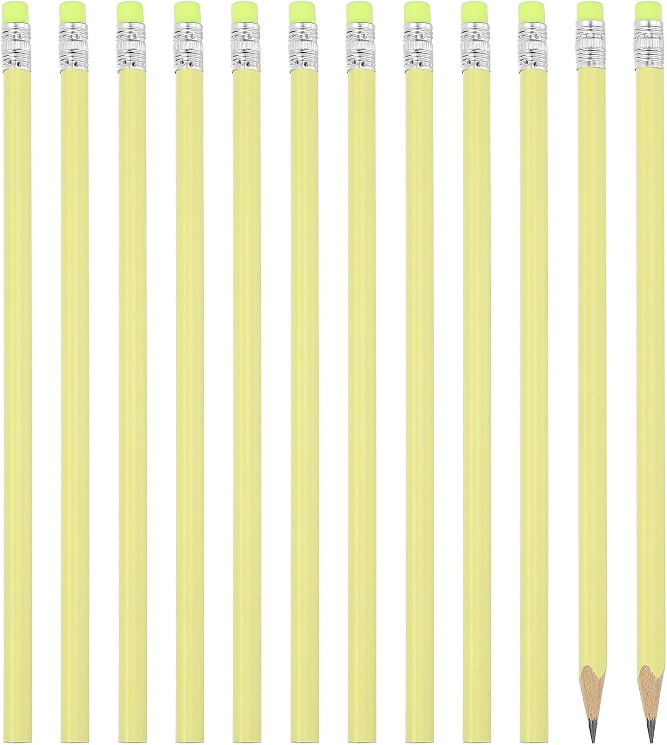 PATIKIL Round Pencils, 12 Pack Triangle HB Graphite Pencil Woodcase Wooden Pencils with Eraser for Classroom Office Writing Drawing Supplies, Pink