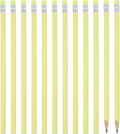 PATIKIL Round Pencils, 12 Pack Triangle HB Graphite Pencil Woodcase Wooden Pencils with Eraser for Classroom Office Writing Drawing Supplies, Pink