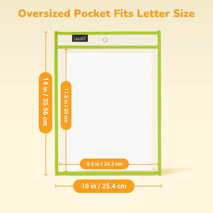 Gamenote Dry Erase Pockets 30 Pack with Rings, Oversized Reusable Plastic Sleeves Shop Job Ticket Holders Sheet Protectors Teacher Supplies Organization for Classroom Must Have, 10x14 Inches (Black)