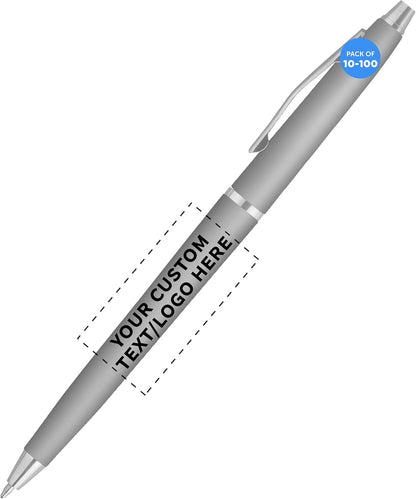 Personalized Langham Ballpoint Pens, Set of 10/50/100 by DISCOUNT PROMOS - Black Ink, Great for Office, Business, Tradeshows - Black