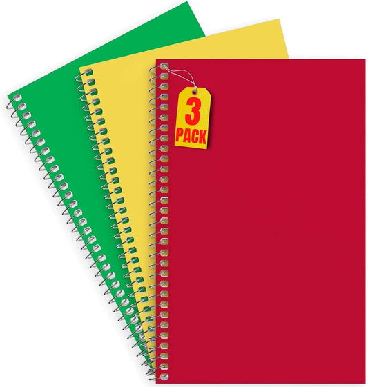 1InTheOffice 1-Subject Wirebound Notebook, College Ruled, 80 Sheets, Spiral Notebook 5x7, 7 3/4" x 5", 3/Pk