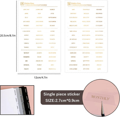 DY.2ten Black Binder Dividers for 6-Holes Ring Binder, 1/7 Cut Tabs, A5 Size, Sturdy Plastic Dividers with 7 Tabs for School Office Home, 2 Sets, 14 Dividers, 2 Tab Stickers.