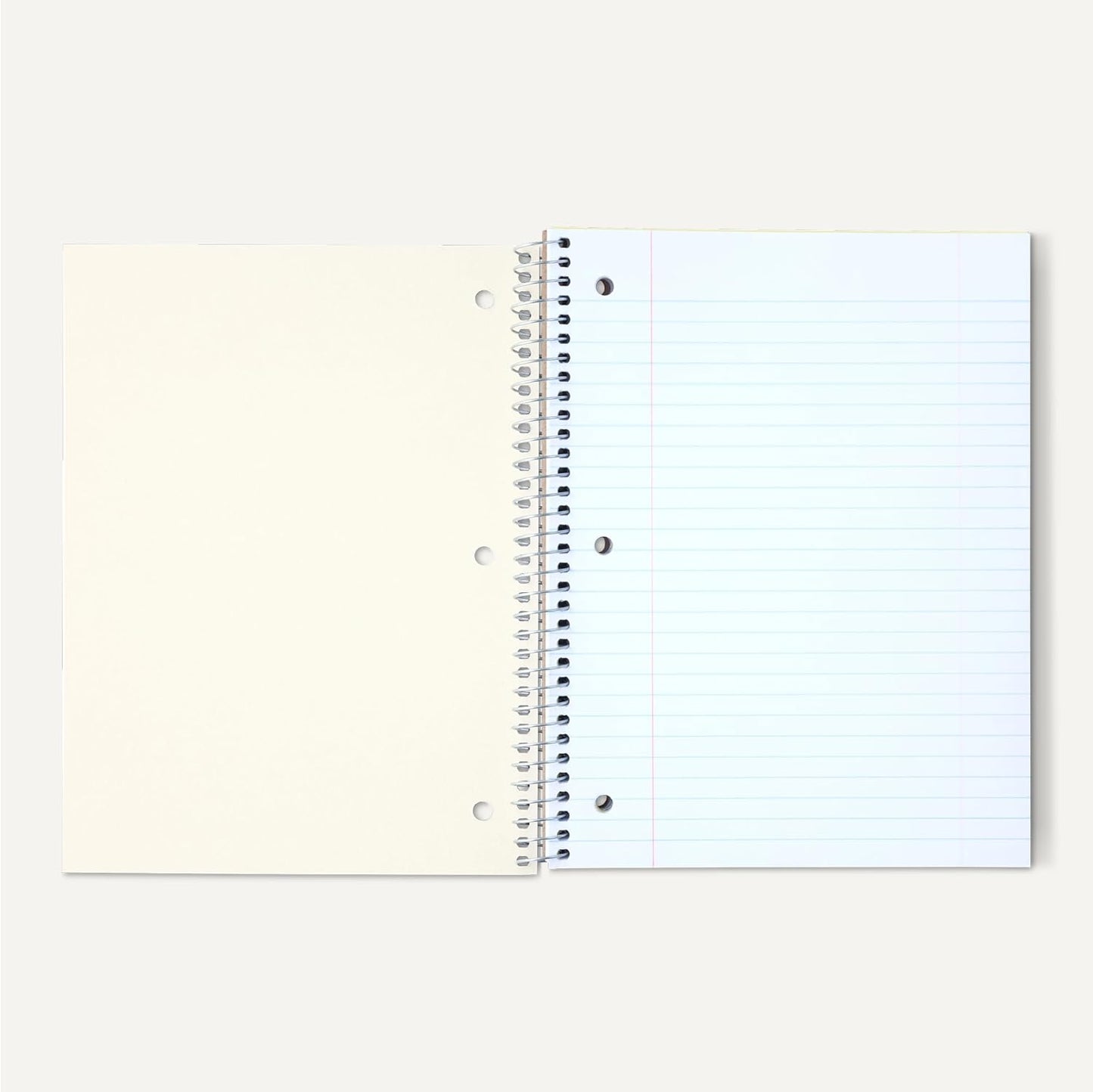 Amazon Basics Wide Ruled 3-Subject Spiral Notebooks with Pocket Dividers, 150 Sheets, 10.5" x 8", Assorted Primary Colors, 3-Pack