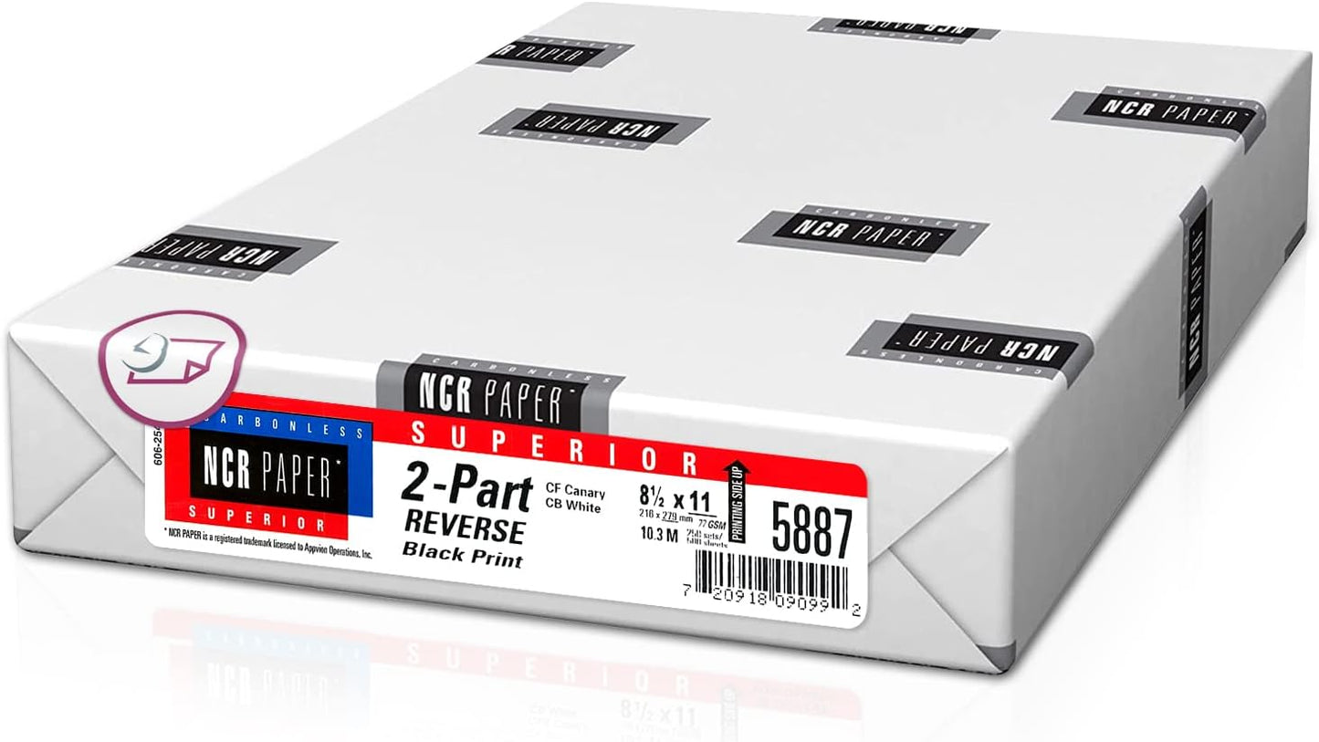 NextDayLabels - Superior Carbon-less NCR, Pre Collated Paper, 500 Sheets Per Pack (8-1/2" x 11" 3 Part Reverse, #5900)