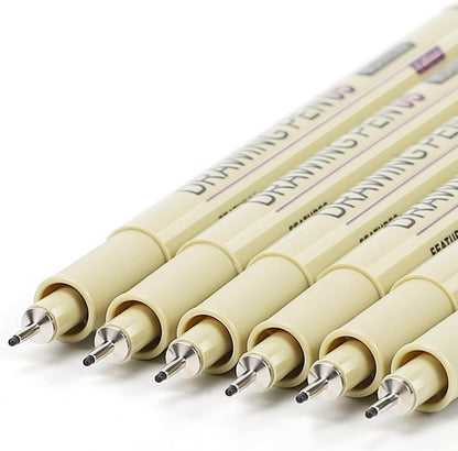 Muchcute Extra Fine Point Writing Pens:6 Black 0.25mm Ultra Thin Micron Pen 01 No Bleed Bible Journaling Study Supplies Annotation Smooth Waterproof Micro Line Tip Fineliner Gel Felt Ink Markers Stuff