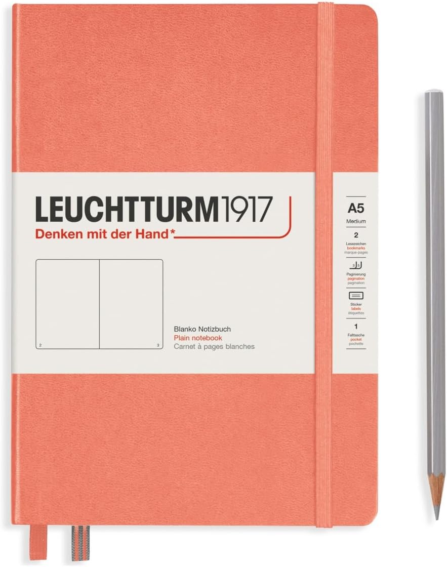 LEUCHTTURM1917 - Notebook Hardcover Medium A5-251 Numbered Pages for Writing and Journaling (Navy, Ruled)