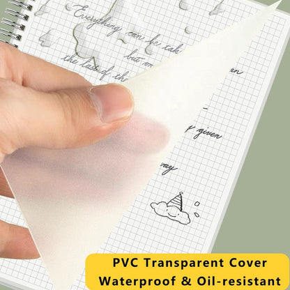 A5 Spiral Notebook 120gsm Graph Paper Notebook 160 Pages Per Hardcover Grid Notebooks 5.7 x 8.3 Inches (2 Pack)