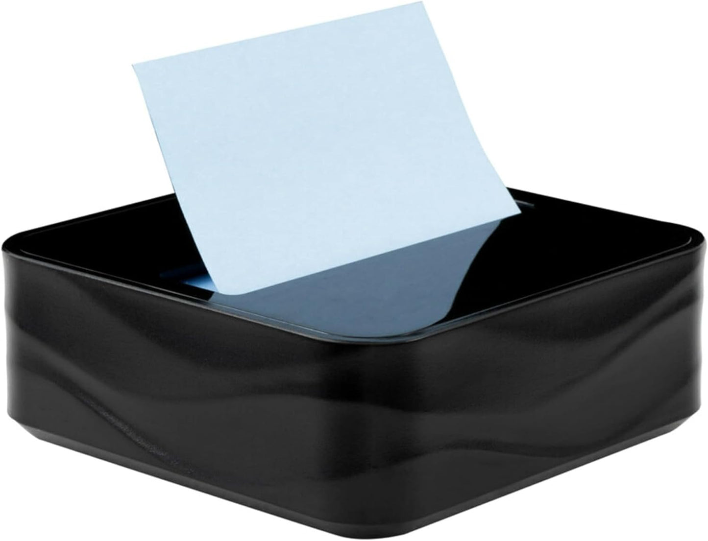 Post-it Note Dispenser, Sticky Note Holder, Black Wave Design, Includes 3 Pads of 90 Sheets of 3 in x 3 in Pop-Up Notes, Classroom or Office Supplies