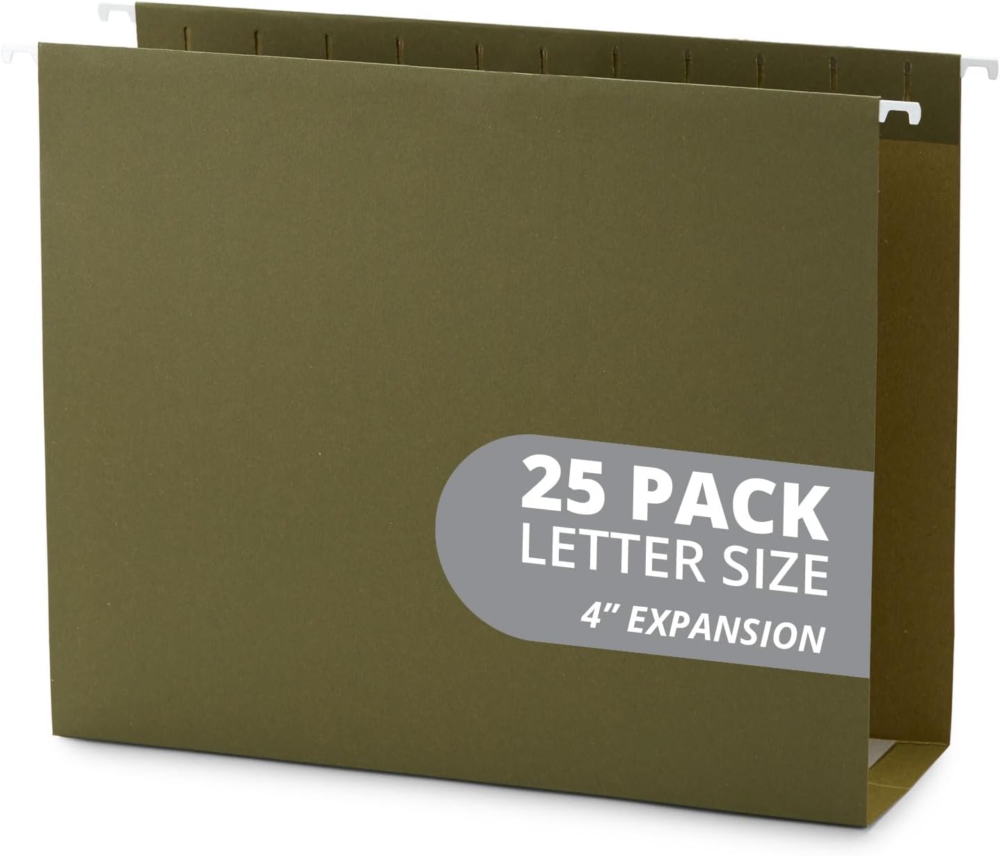 Blue Summit Supplies 25 Pack Extra Capacity Hanging File Folders Letter Size, Expandable Hanging File Folders, Heavy Duty 2 Inch Expansion, Designed for Wide, Bulky Files and Charts