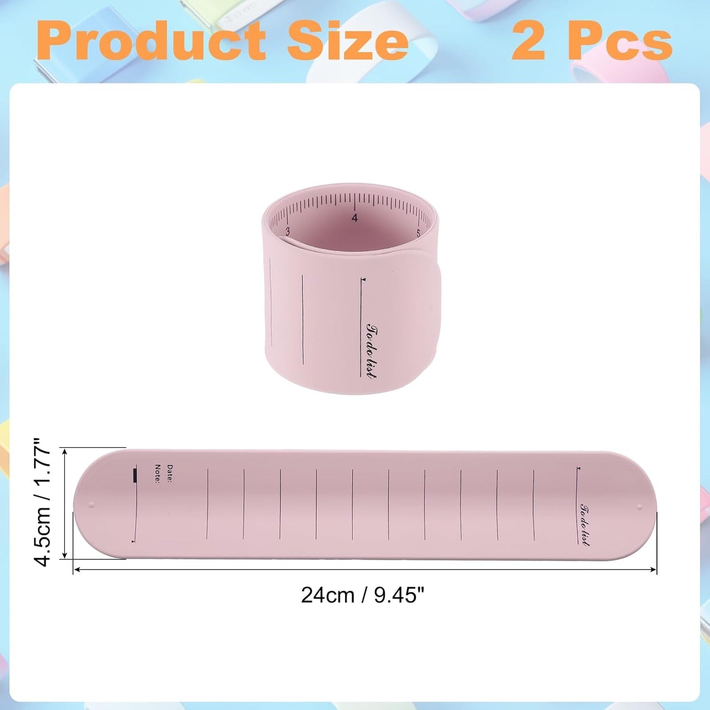 uxcell 2Pcs Writable Wrist Band, 9.45" x 1.18" Waterproof Slap Bracelet Reusable Writable Erasable to Do List Silicone Memo Wrist Bands for Planner Reminder (White)