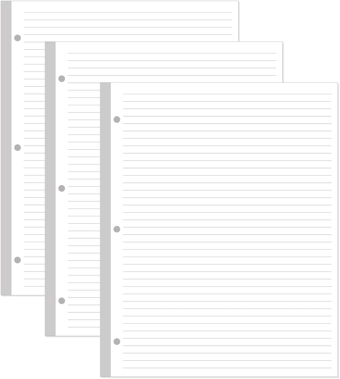Unpunched Line Paper - 100 Sheets/200 Pages Loose Leaf Paper Line Refills, Letter Size, 100gsm, White, 8.5" x 11"