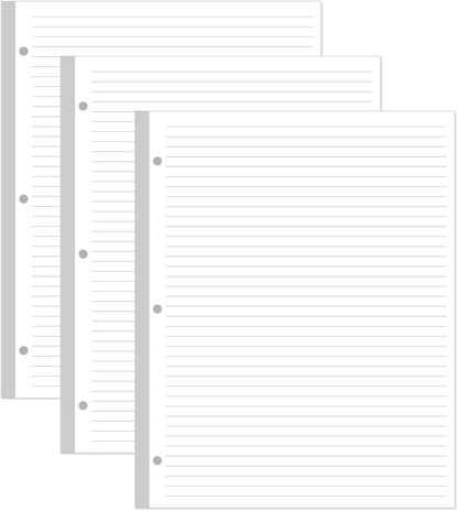 Unpunched Line Paper - 100 Sheets/200 Pages Loose Leaf Paper Line Refills, Letter Size, 100gsm, White, 8.5" x 11"